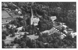 Kyrkan, prästgården och kyrkskolan från ovan