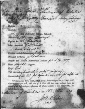 Flyttbetyg för Maria skrive 1859 Flyttbetyg för Maria skrivet 1859